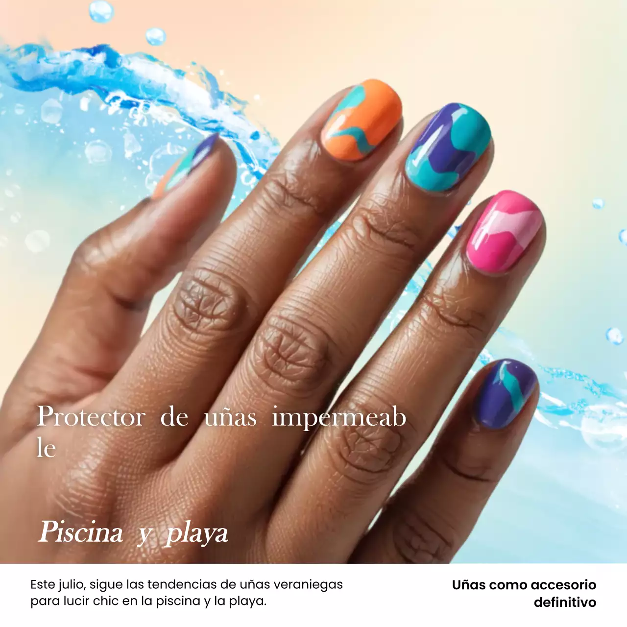 Anuncio de arte de uñas moderno y colorido