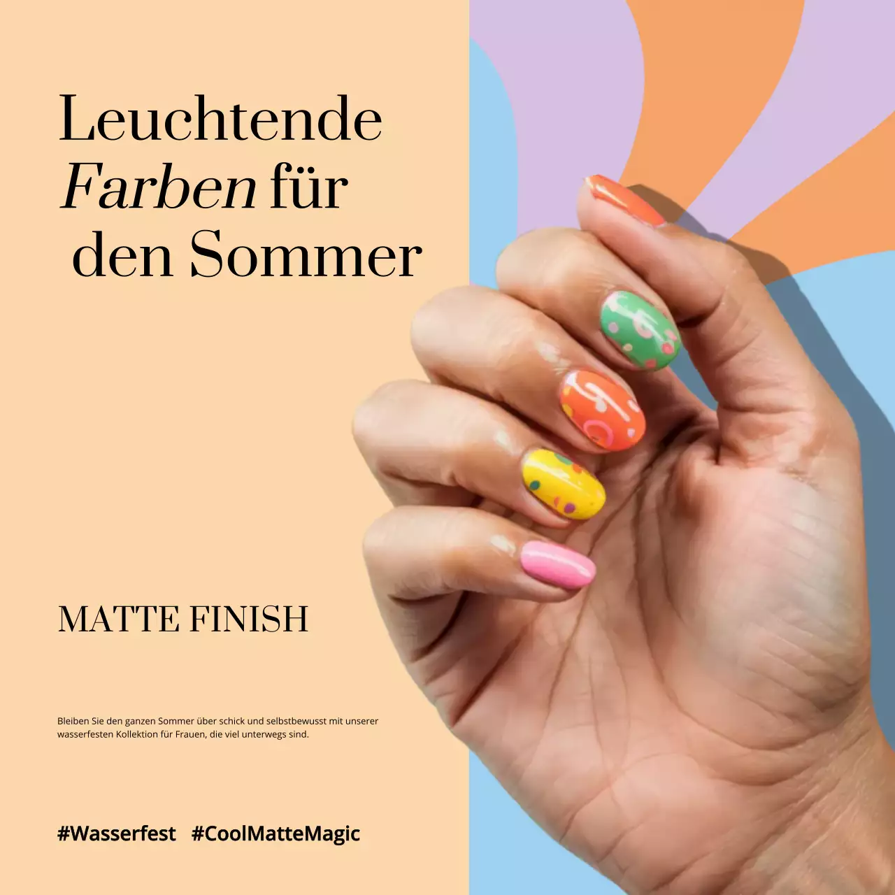 Bunte Trendy Nails Promotion