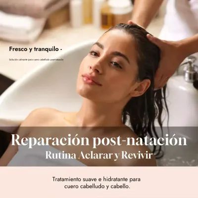 Publicidad elegante de cuidado del cabello en beige en redes sociales
