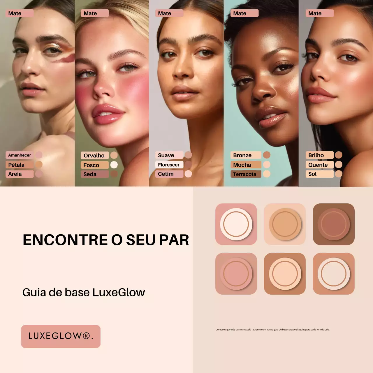 Guia de Beleza Moderna Bege Quadrado para Mídias Sociais