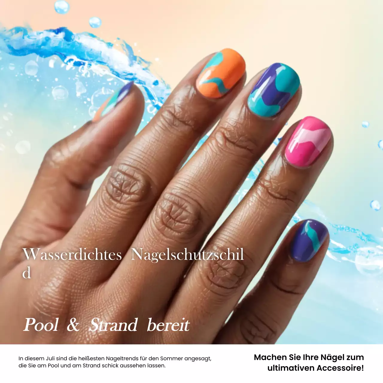 Bunte moderne Nail Art Werbung
