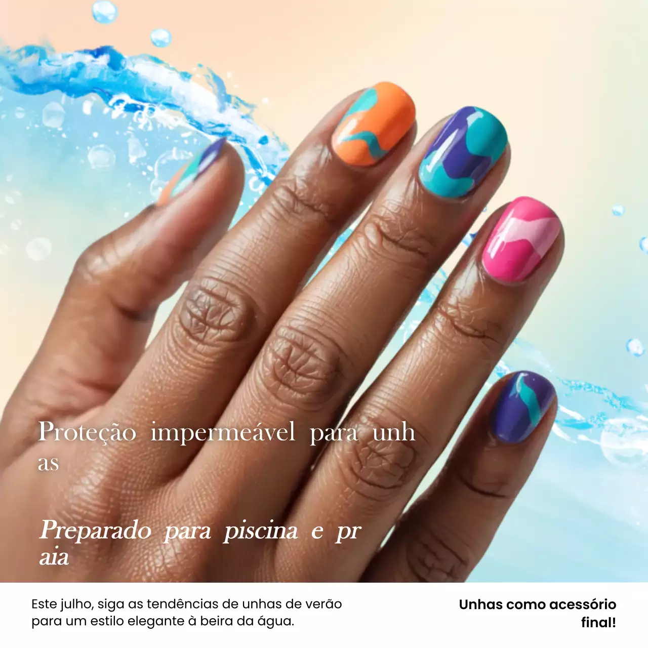 Anúncio de Nail Art Moderna e Colorida
