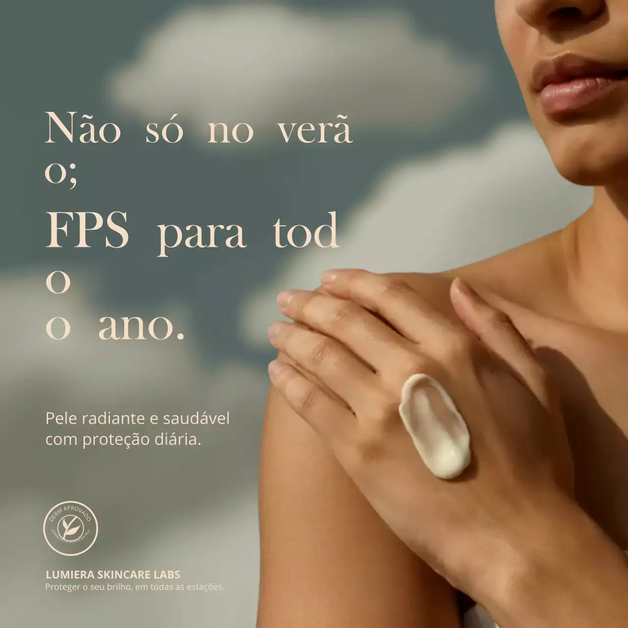 Anúncio de cuidados com a pele elegante bege
