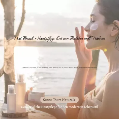 Beige Social-Media-Plätze für die Werbung für natürliche Hautpflege