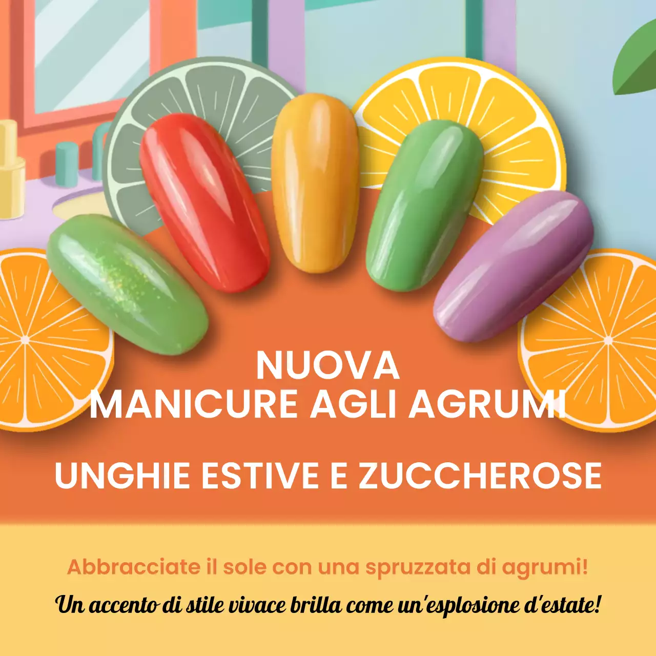 Promozione unghie alla moda arancioni