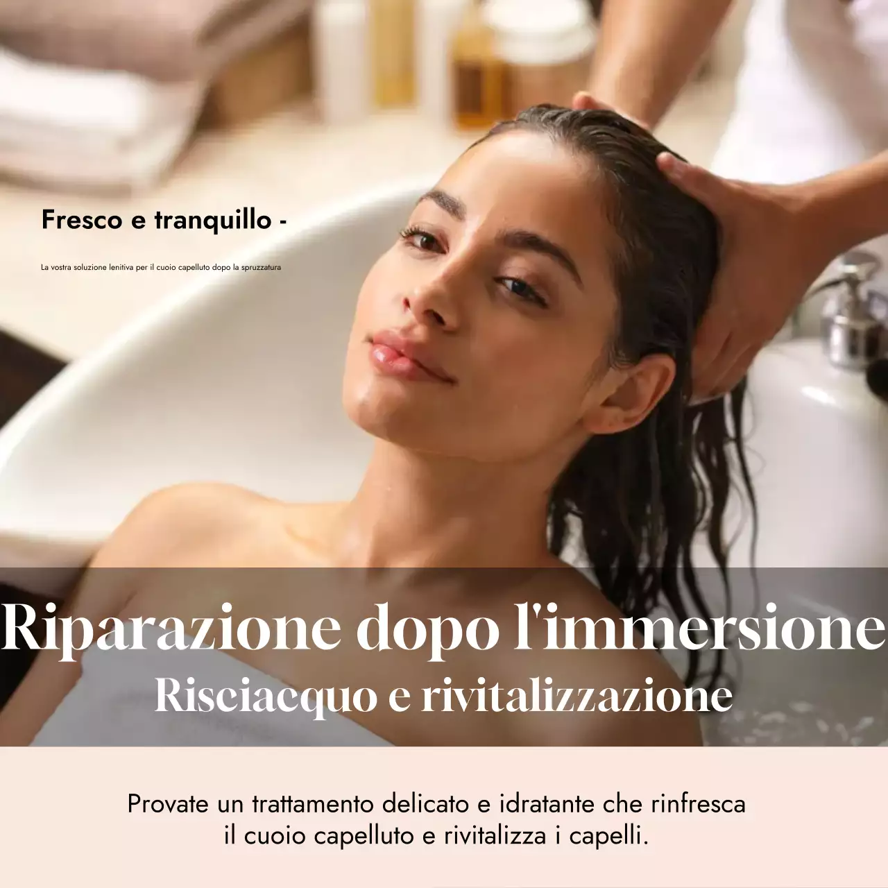 Pubblicità di Beige Elegant Haircare Social Media Square