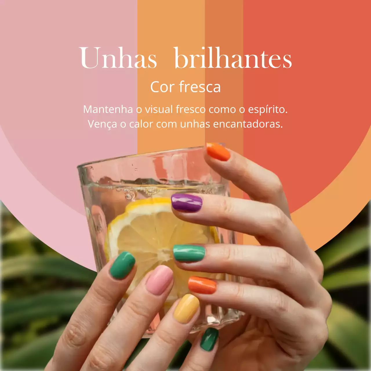 Promoção de unhas coloridas e modernas em mídias sociais