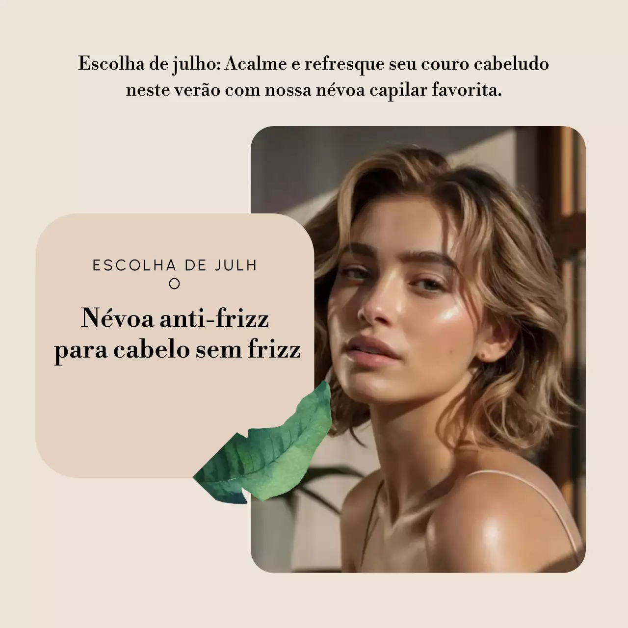 Promoção de cabelo moderno bege em mídias sociais quadradas