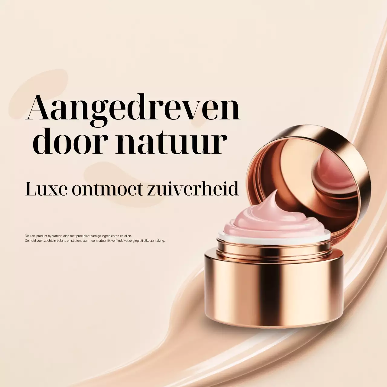 Beige Elegante Huidverzorging Advertentie Social Media Square