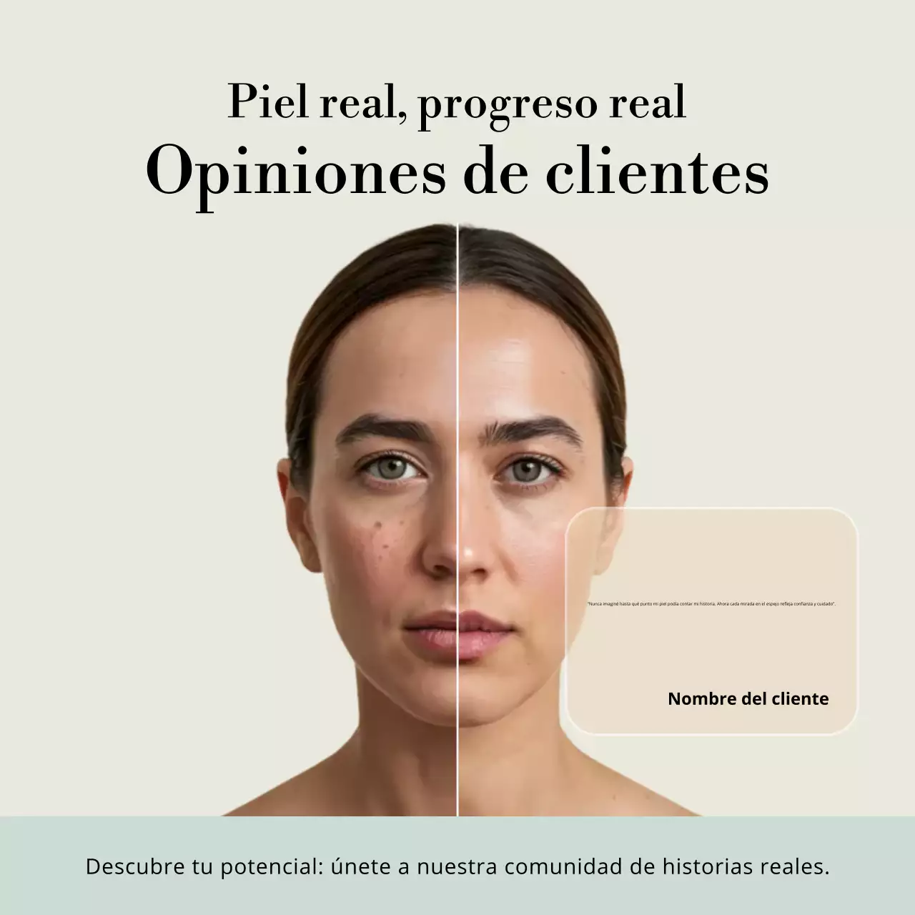 Promoción de cuidado de la piel moderno en beige en redes sociales