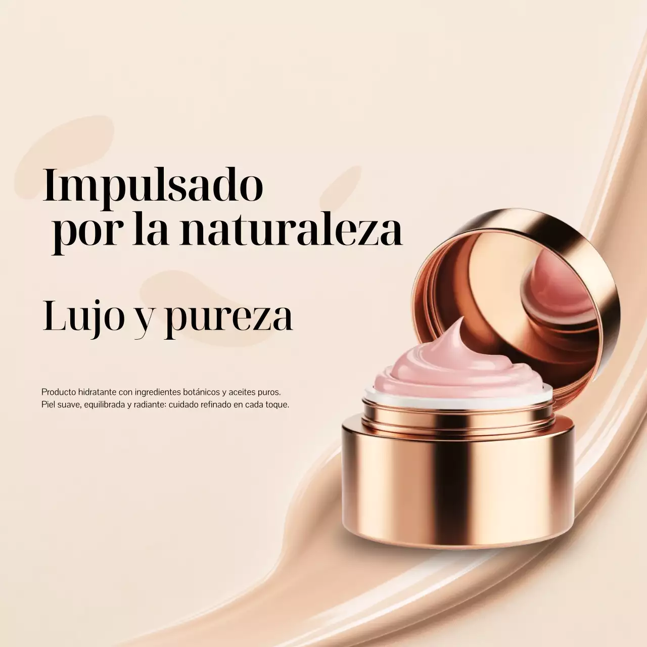 Publicidad elegante de cuidado de la piel en beige en redes sociales