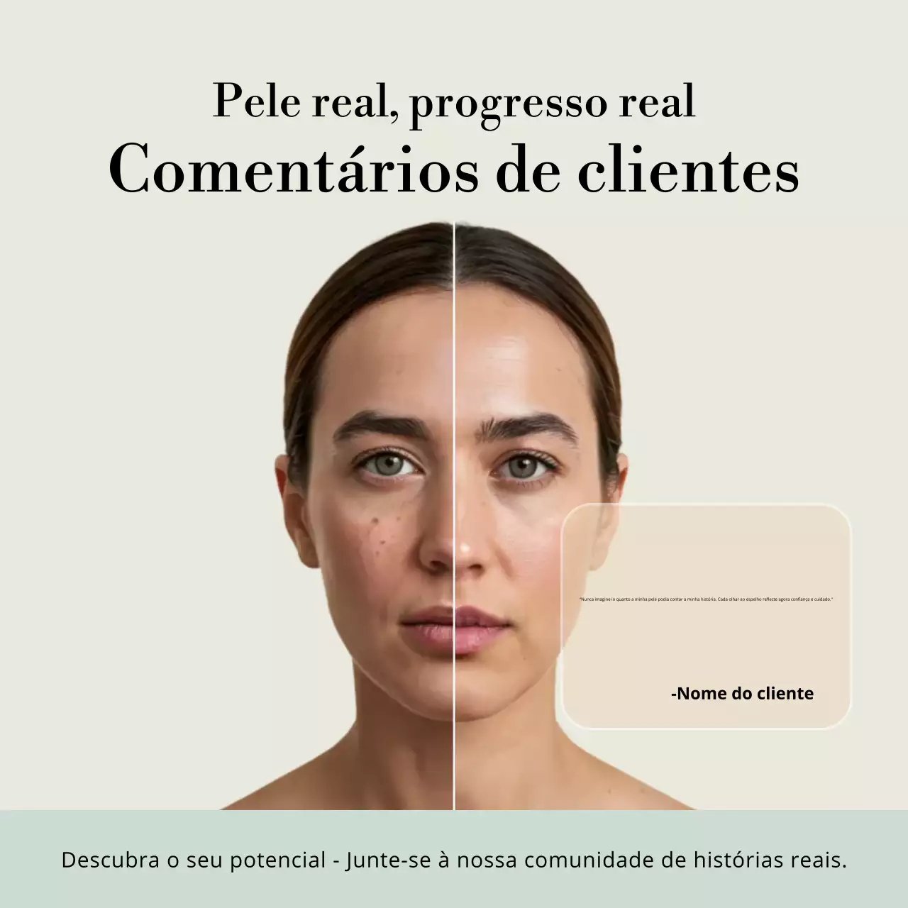 Promoção de cuidados com a pele moderna bege em mídias sociais