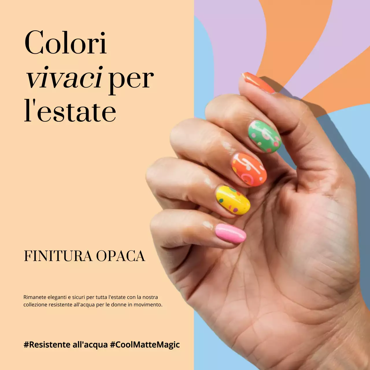 Promozione unghie colorate alla moda