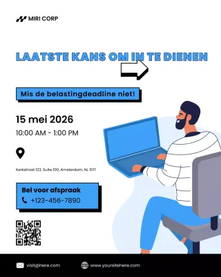 Instagram-bericht over de aankondiging van Blue Modern Tax