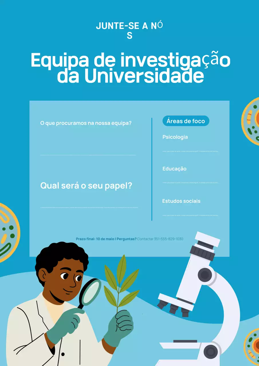 Cartaz de recrutamento de membros da Blue Modern Research