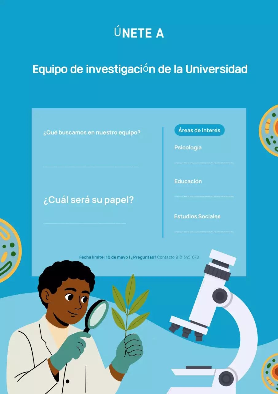 Póster de reclutamiento de miembros de Blue Modern Research