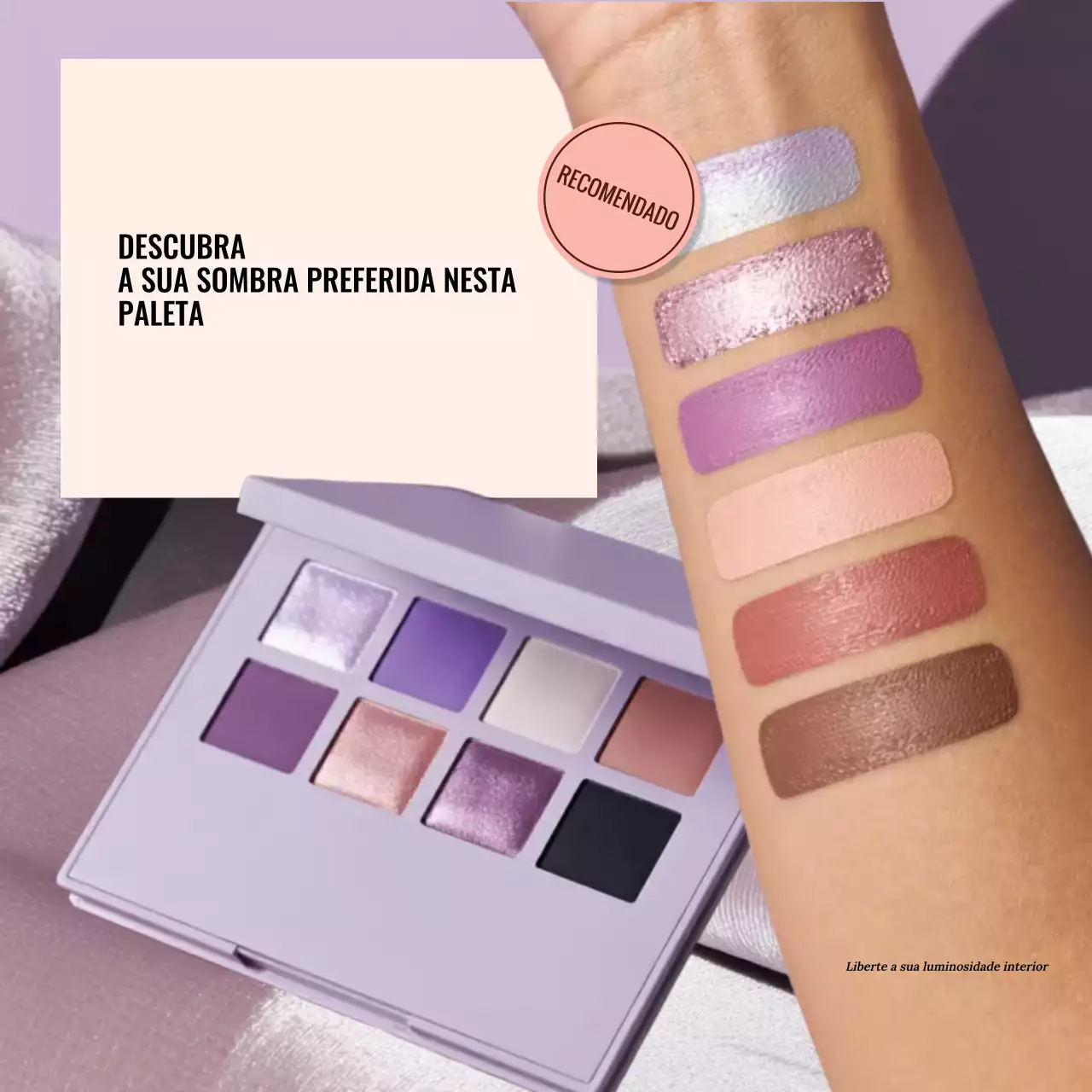 Promoção de maquiagem roxa da moda