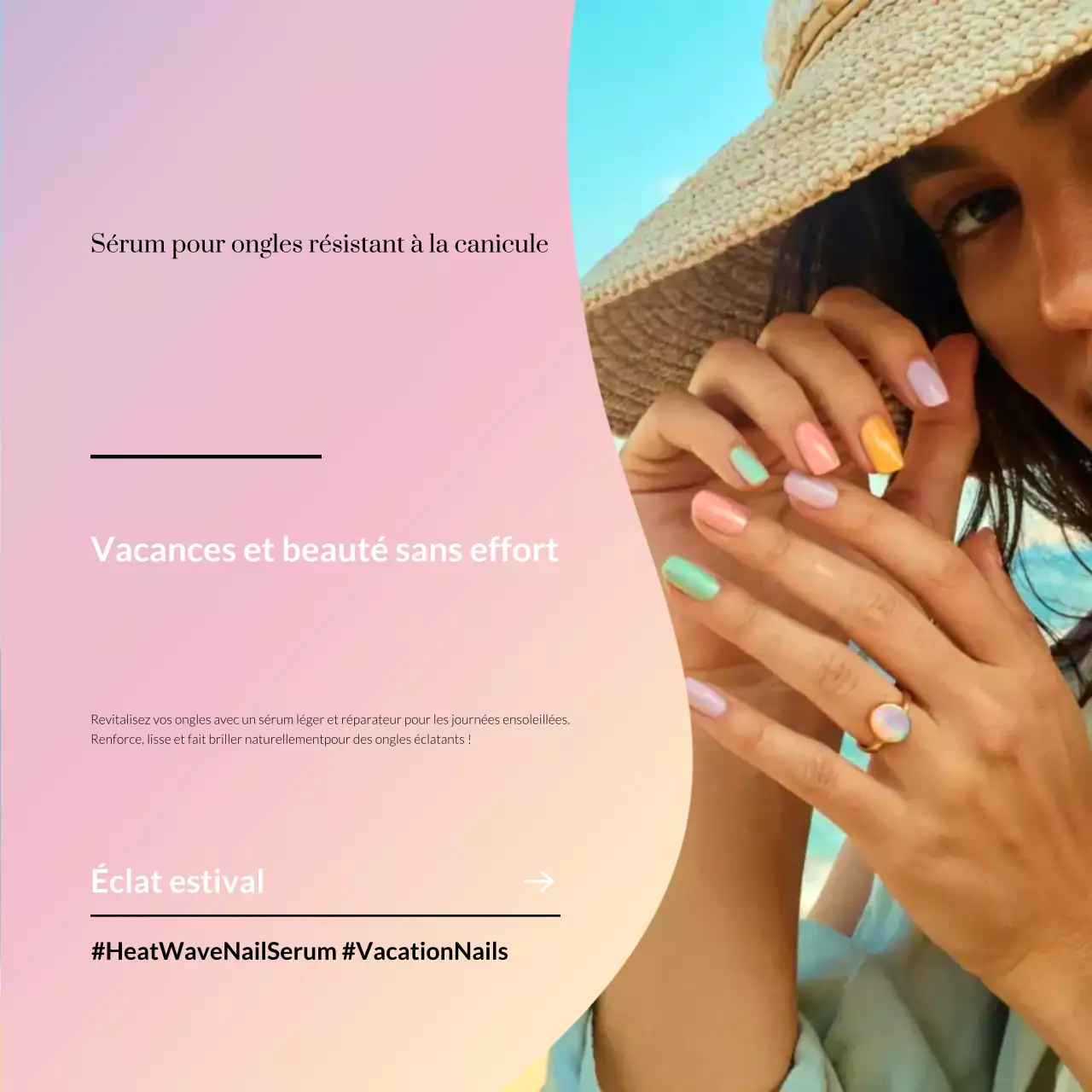 Promotion des ongles roses modernes sur les réseaux sociaux