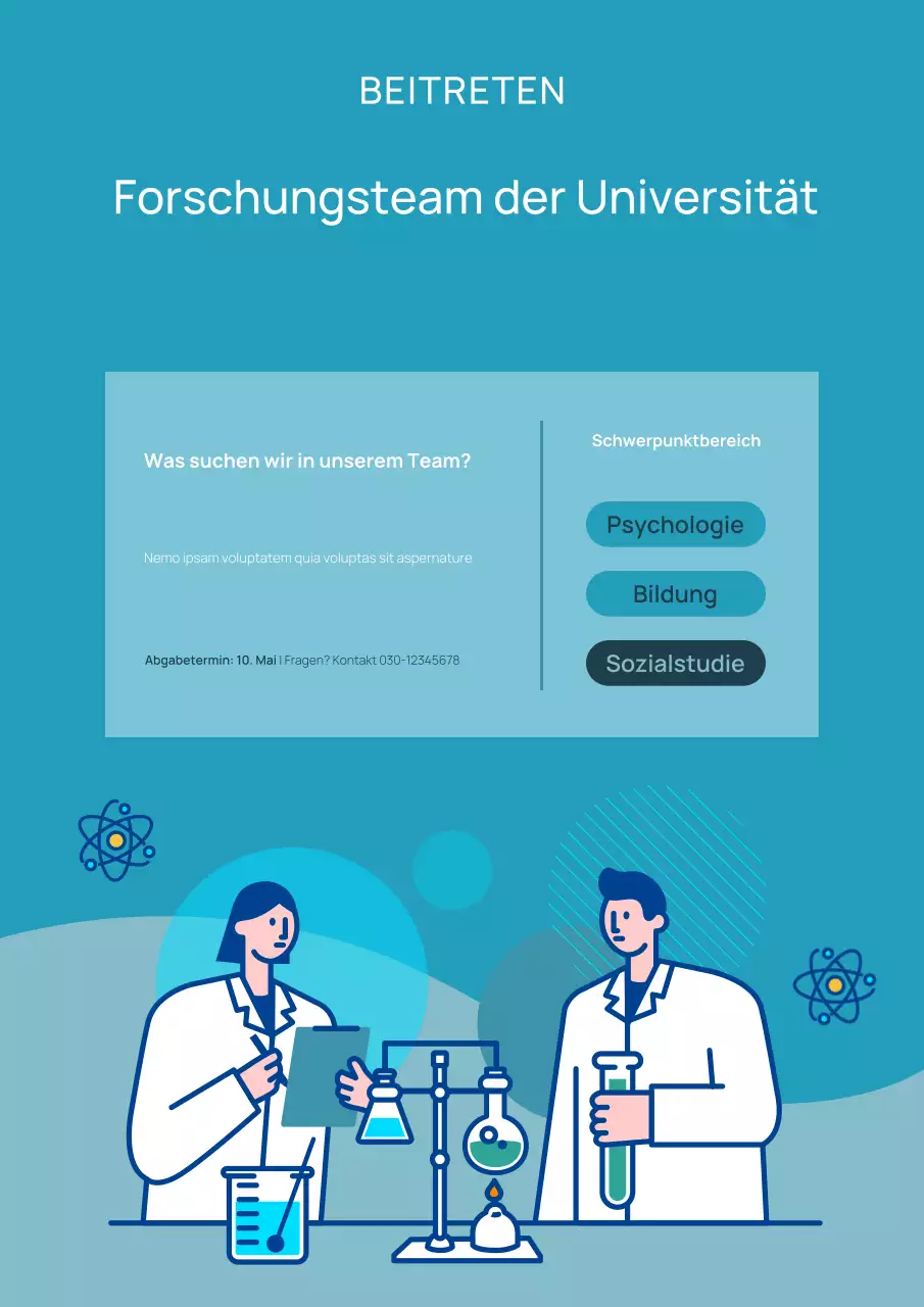 Blaues modernes Forschungsrekrutierungsplakat