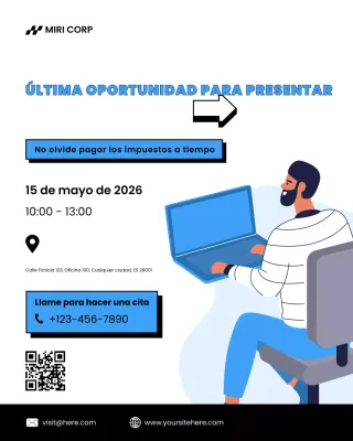 Publicación de Instagram sobre el anuncio de Blue Modern Tax