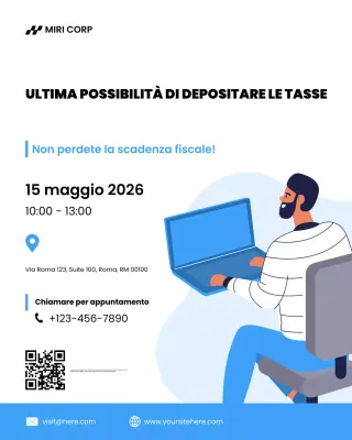 Manifesto del servizio di annunci fiscali moderni blu