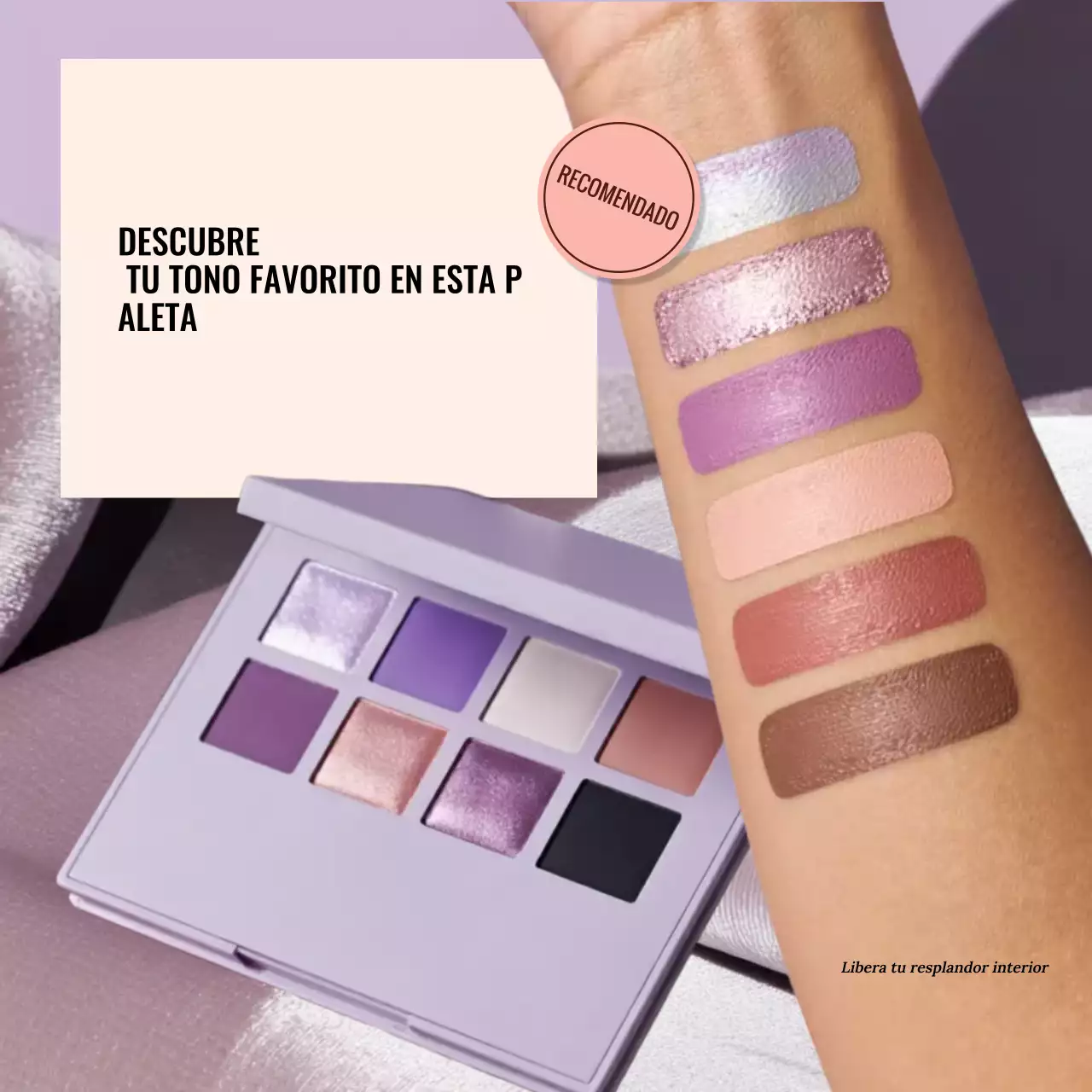 Promoción de maquillaje de moda morado