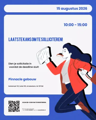 Blauwe moderne vacature-opening Instagram-bericht