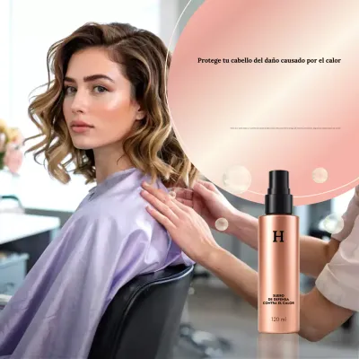 Publicidad de cuidado del cabello moderno beige en redes sociales