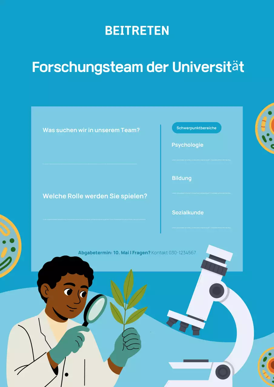 Blue Modern Research-Poster zur Mitgliederrekrutierung