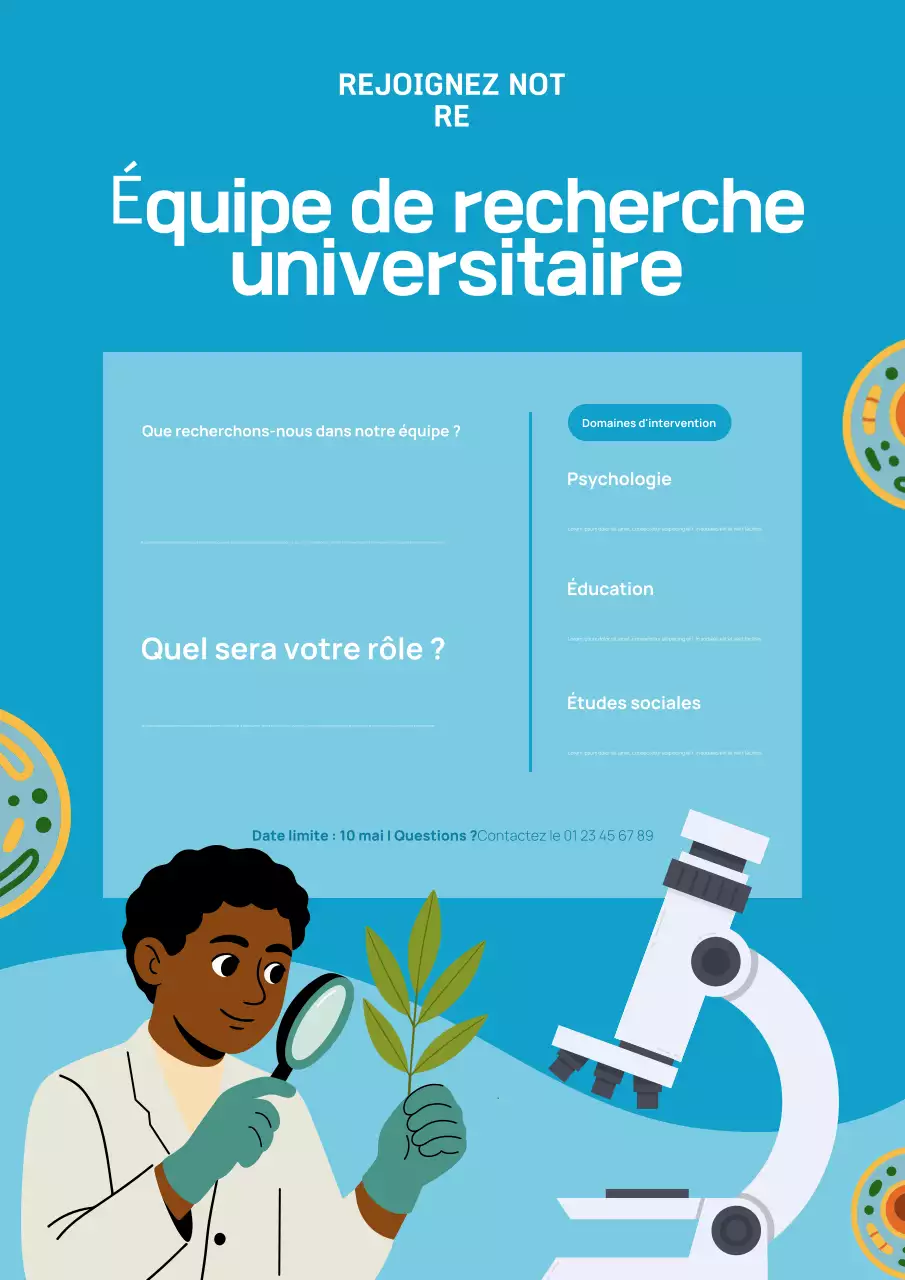 Affiche de recrutement des membres de Blue Modern Research