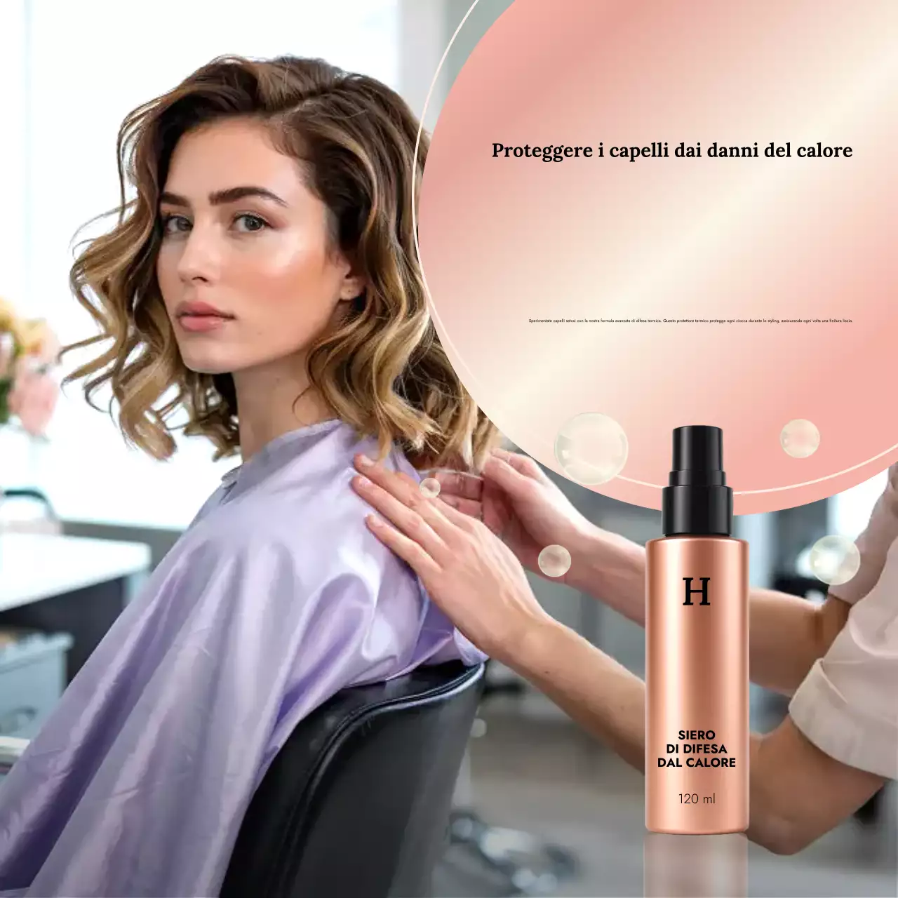 Pubblicità di Beige Modern Haircare Social Media Square