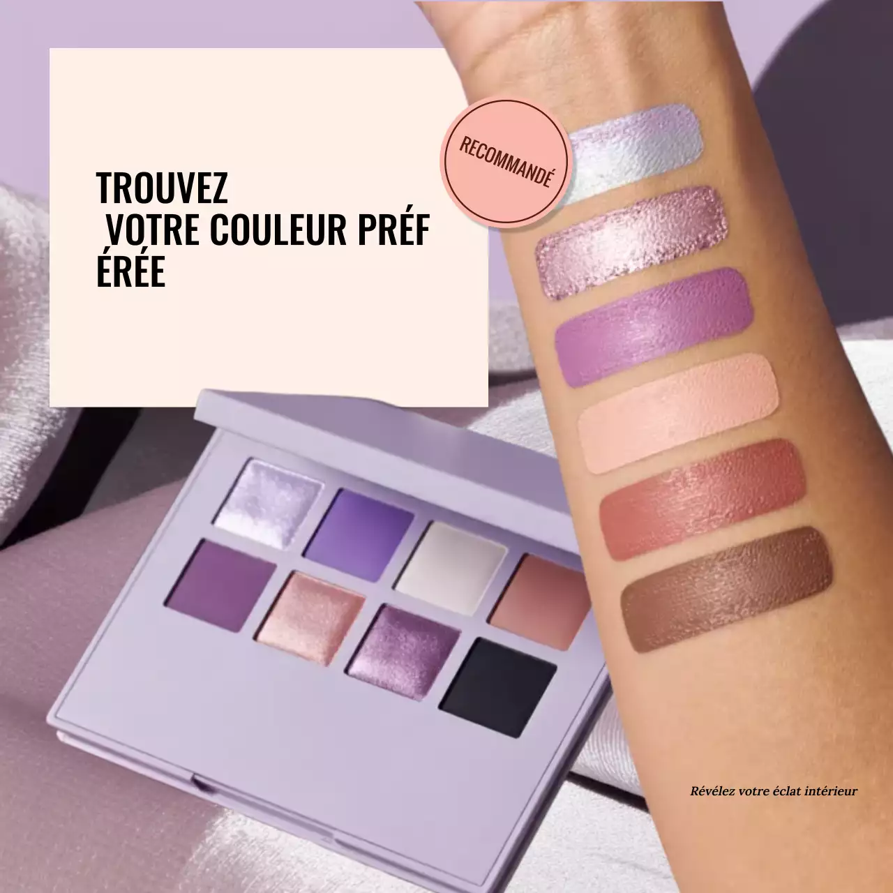 Promotion de maquillage tendance violet