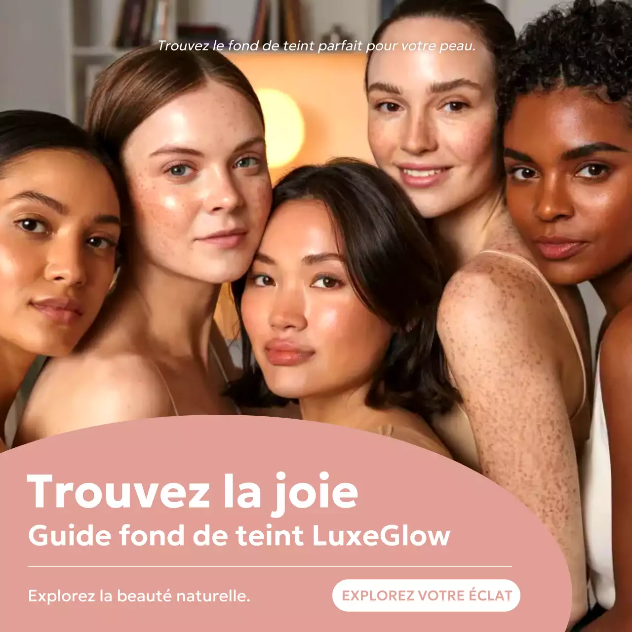 Guide de beauté moderne beige sur les réseaux sociaux