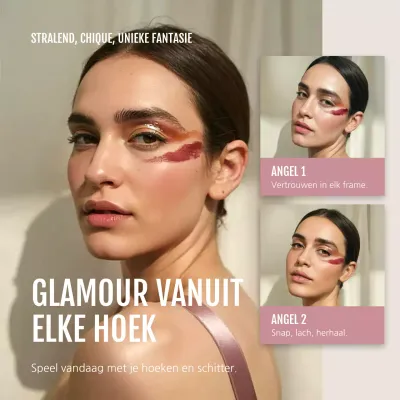 Beige moderne make-up advertentie