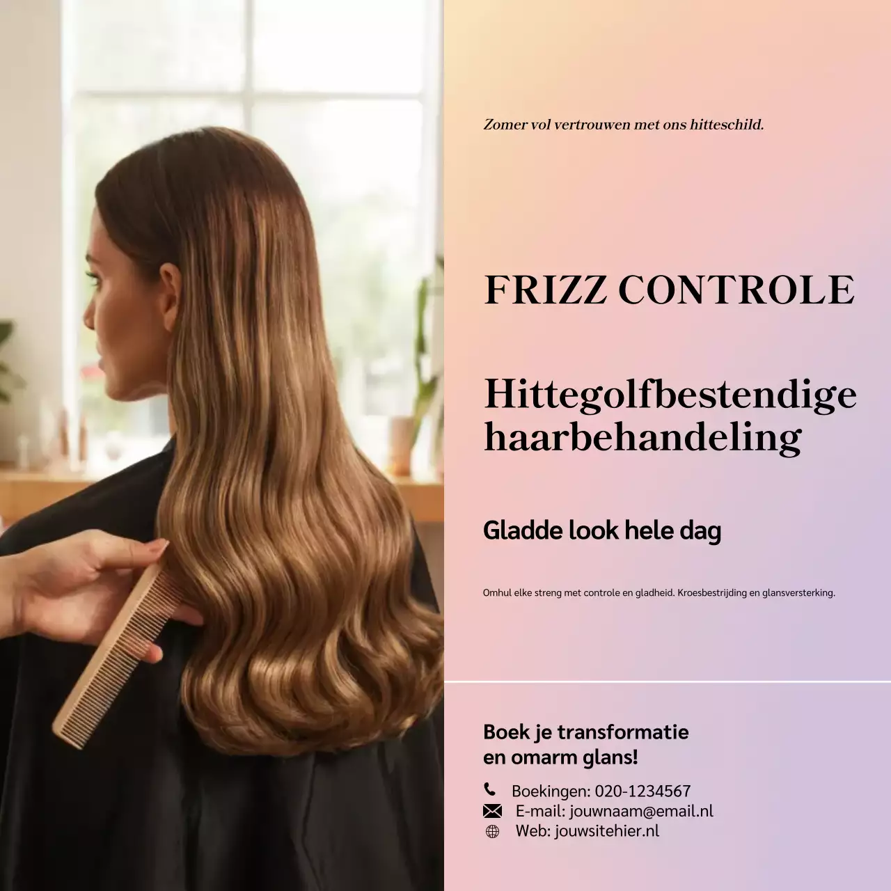 Roze moderne haarverzorgingsadvertentie Social Media Square