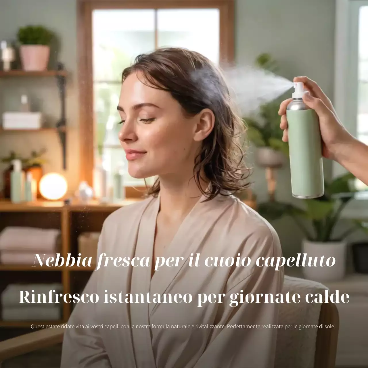 Pubblicità di Beige Modern Haircare Social Media Square
