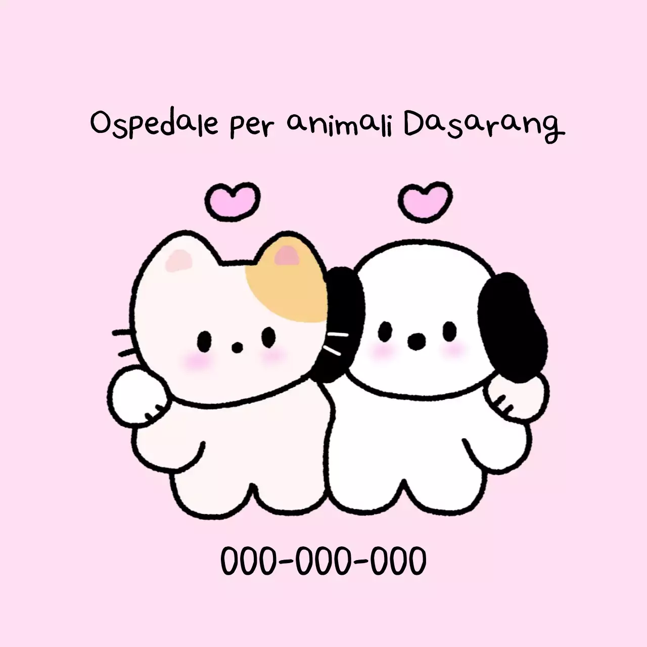 Logo rosa dell'ospedale per animali