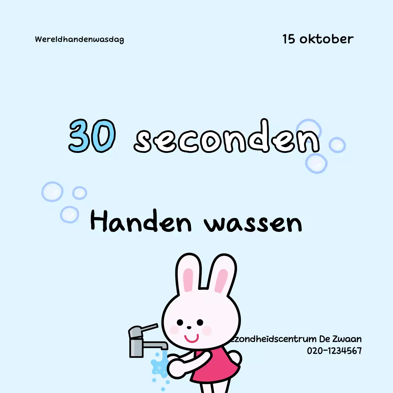 Hemelsblauwe babyhandwascampagne