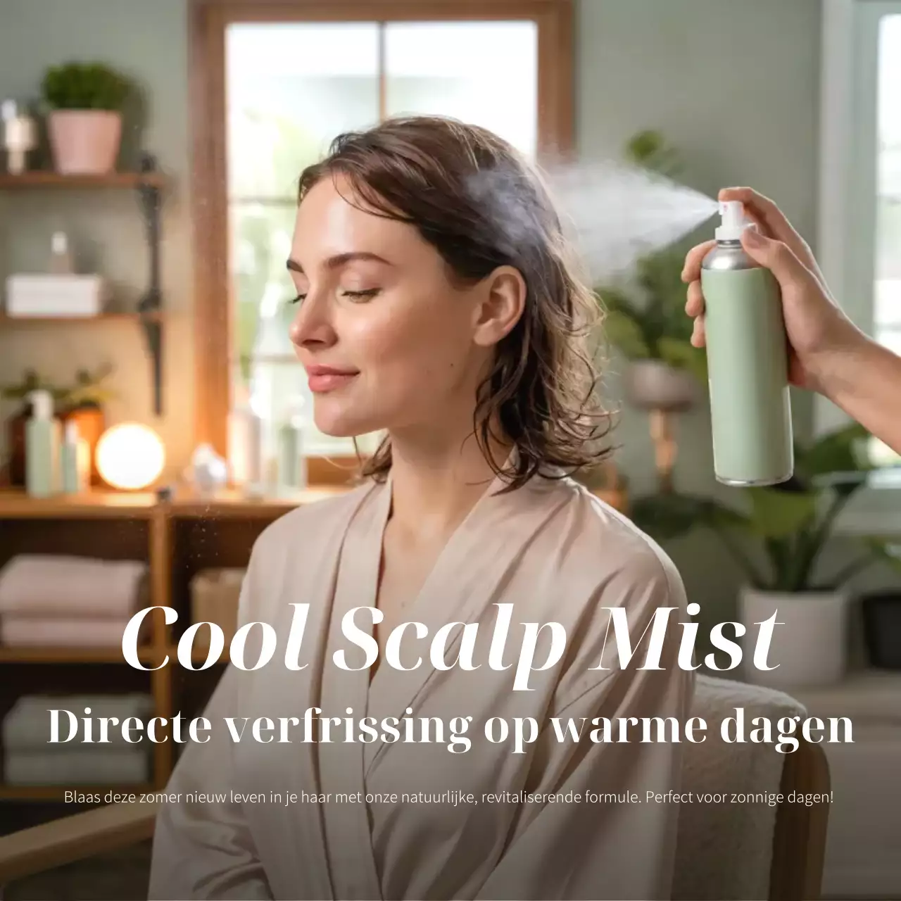 Beige moderne haarverzorgingsadvertentie Social Media Square