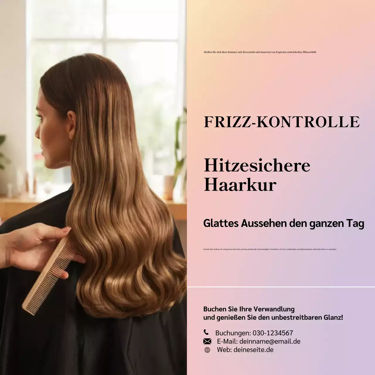 Pink Modern Haircare Werbung Social Media Square