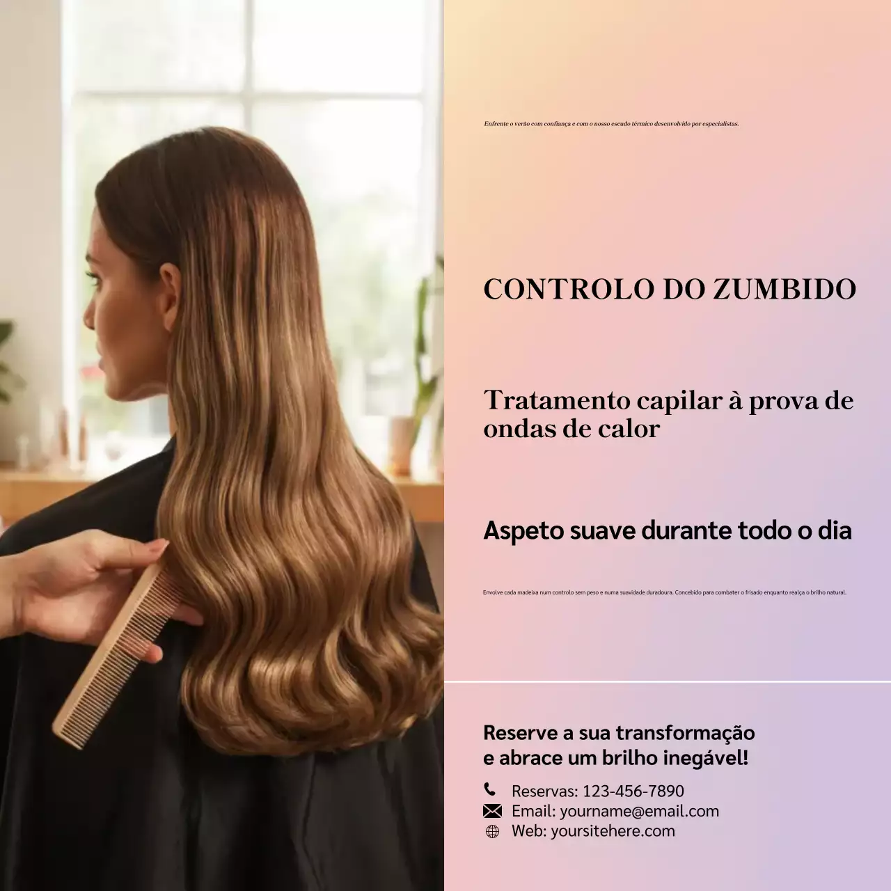 Anúncio de cuidados capilares modernos rosa nas redes sociais