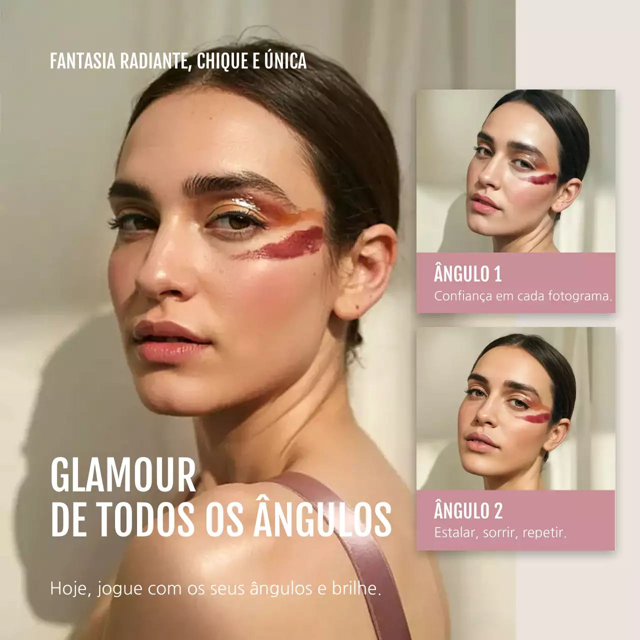 Anúncio de maquiagem moderna bege
