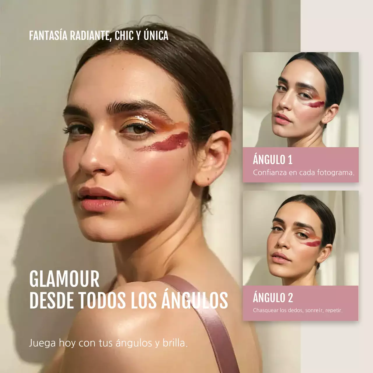 Anuncio de maquillaje moderno beige