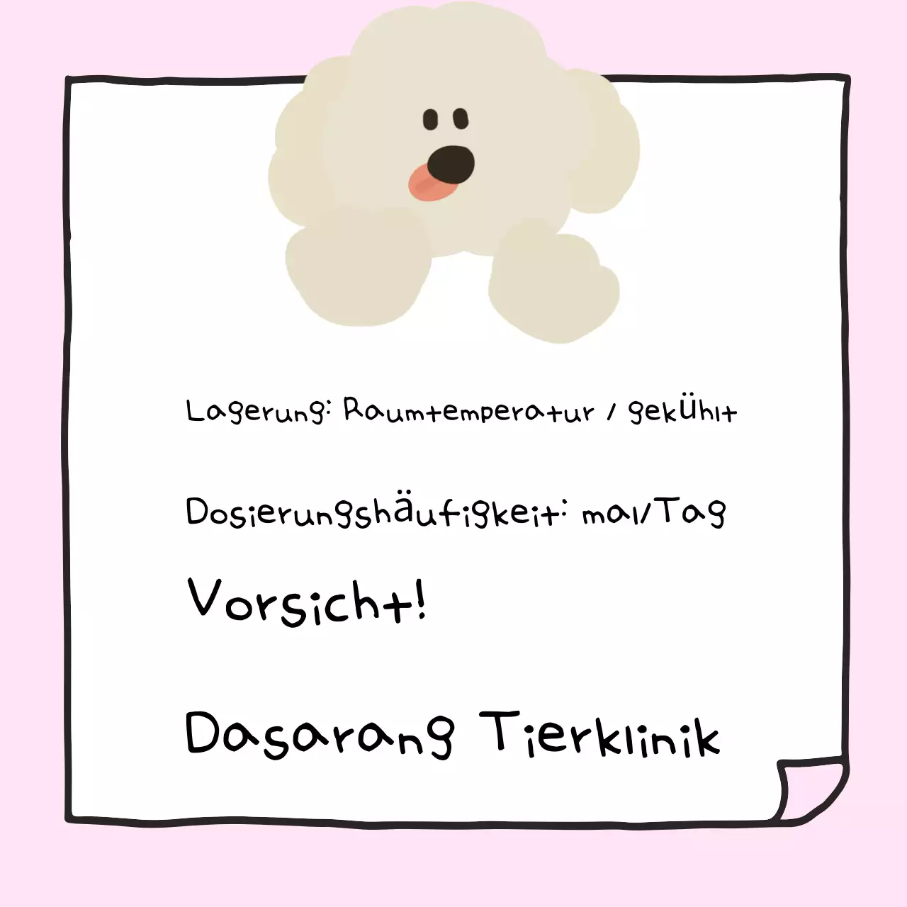 Pink Baby Niedlich Aufbewahrungsmethode Memo