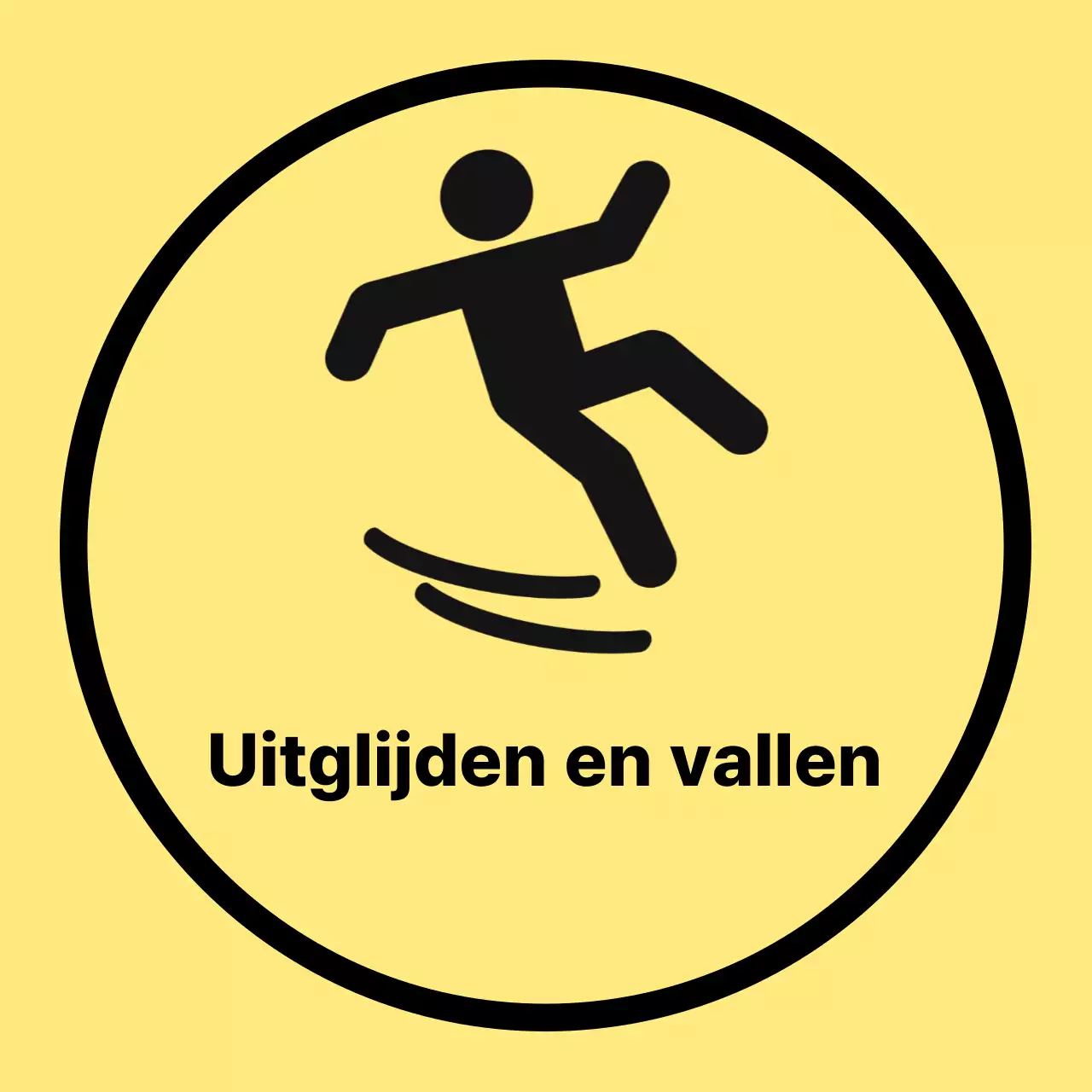 Gele eenvoudige slipwaarschuwing