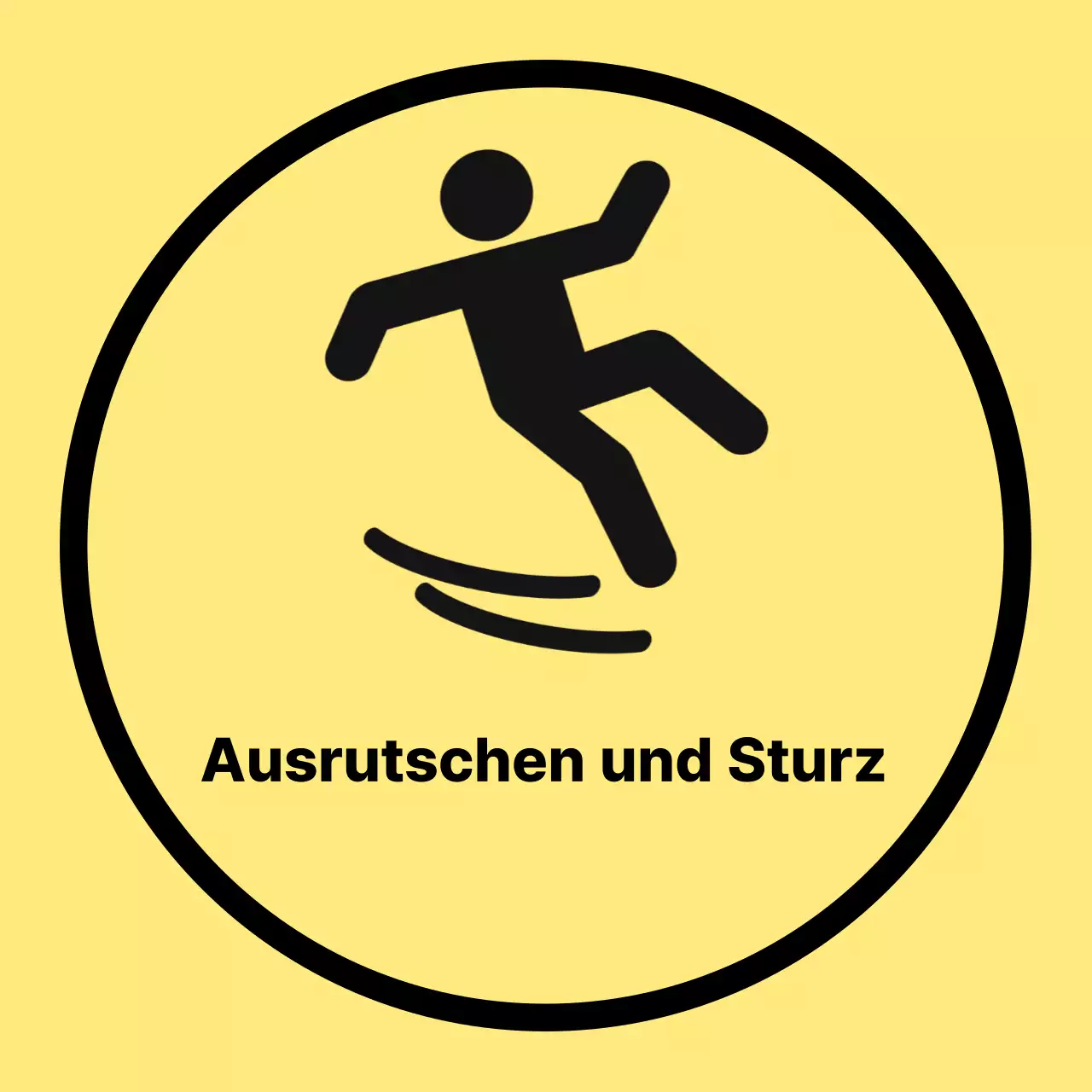 Gelbe einfache Rutschwarnung