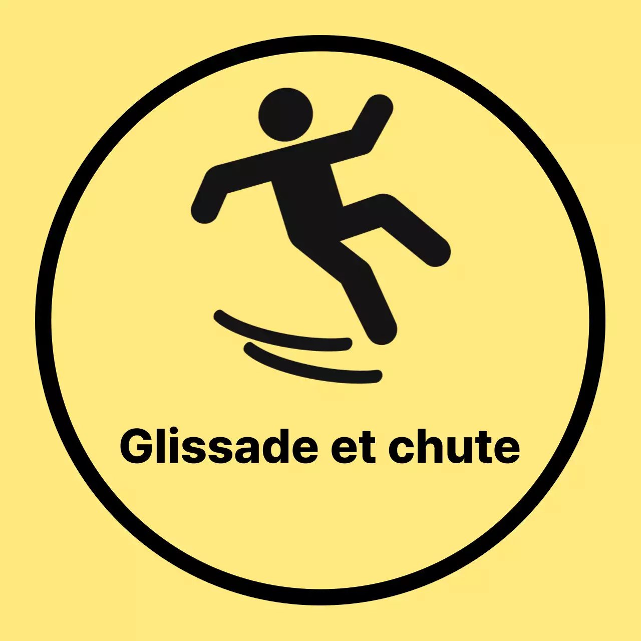 Avertissement de dérapage simple jaune