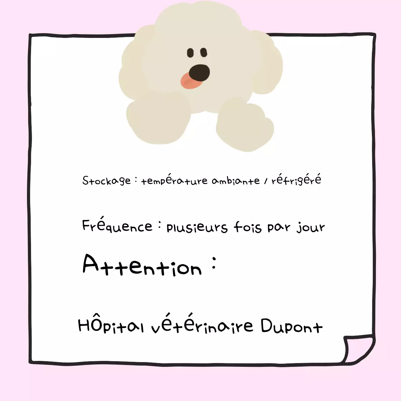 Mémo de méthode de stockage mignon pour bébé rose