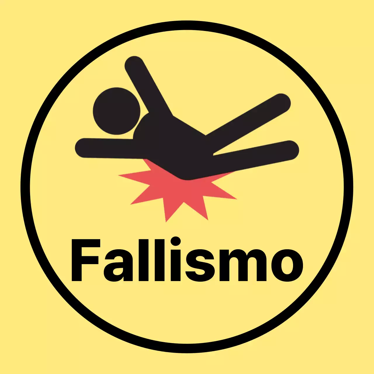 Avviso di attenzione caduta semplice giallo