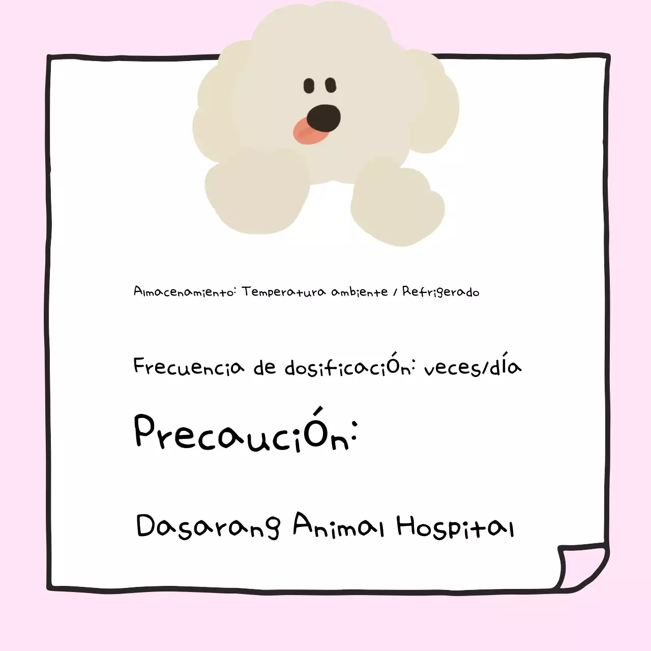 Memo del método de almacenamiento del lindo bebé rosa